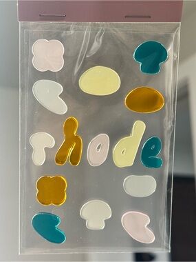RHODE colorful glossy window gel sticker sheet